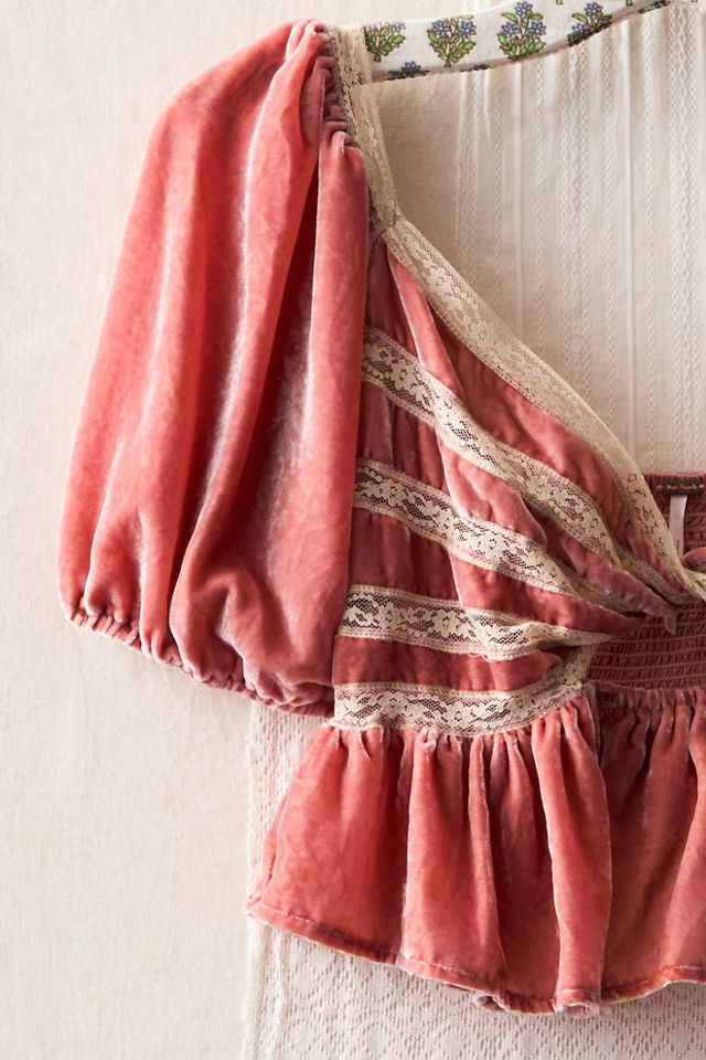 FP MART: Vintage: The Originals Velvet Lace Off-The-Shoulder Blouse #2