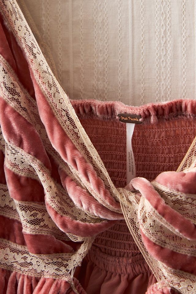 FP MART: Vintage: The Originals Velvet Lace Off-The-Shoulder Blouse #3