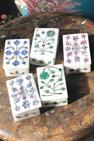 Vintage Marble Inlaid Trinkit Box Selected by Anna Corinna