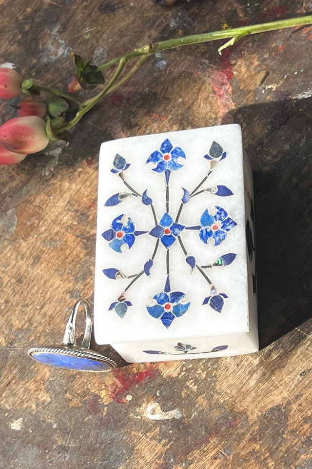 Vintage Marble Inlaid Trinkit Box Selected by Anna Corinna #1