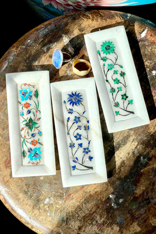 Vintage Marble Inlaid Trinkit Tray Selected by Anna Corinna