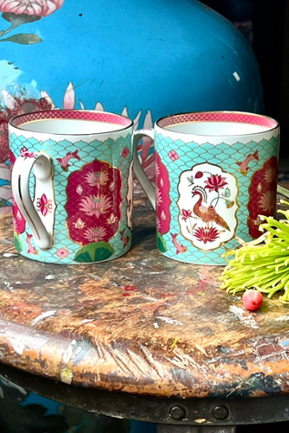 Vintage Pair of Sweet Lotus Mugs Selected by Anna Corinna