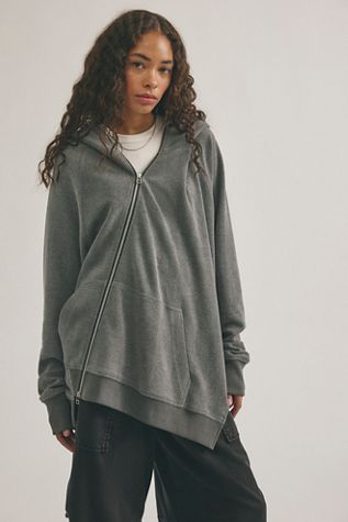 Asparagus Curved Asymmetrical Zip-Up