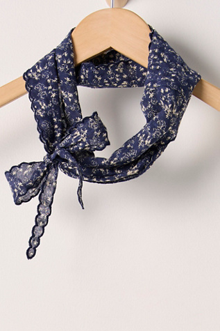 Ditsy Scallop Scarf at Free People in Midnight Wildflower Combo