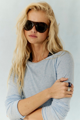 Reese Oversized Shield Aviator Sunglasses
