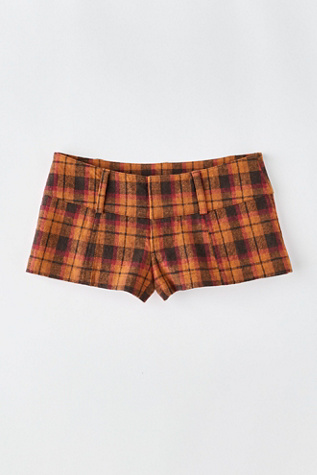 Женские шорты Free People Ana Plaid Micro, цвет: Горчичный комбинированный — фото 5