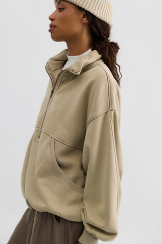 Женский свитер Free People Banks Half-Zip Pullover, цвет: Dancing Wind — фото 1