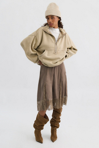 Женский свитер Free People Banks Half-Zip Pullover, цвет: Dancing Wind — фото 3