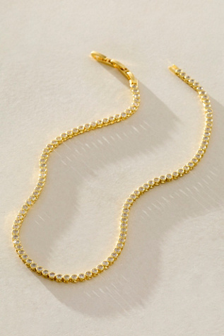 Brenda Grands Tennis Necklace at Free People in Gold