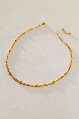 Brenda Grands Curb Tennis Chain Necklace at Free People in Gold