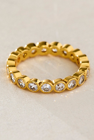Brenda Grands Tennis Eternity Ring at Free People in Gold, Size: 9