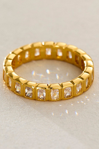 Brenda Grands Tennis Square Eternity Ring at Free People in Gold, Size: US 6