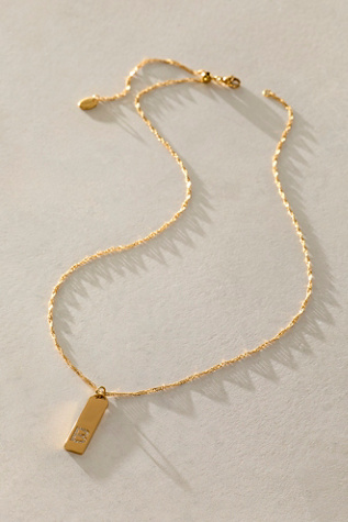 Brenda Grands Personalized Tag Necklace at Free People in Gold