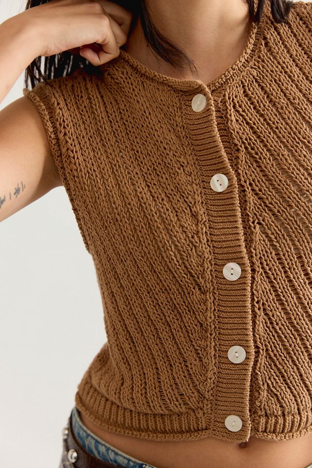 Gilet en coton à mailles ajourées #2