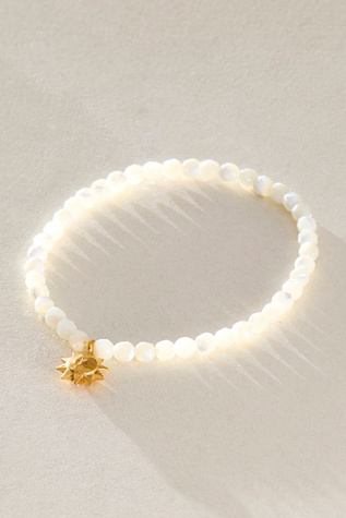 Satya Mother Of Pearl Sun Stretch Bracelet by Satya Jewelry at Free People in White