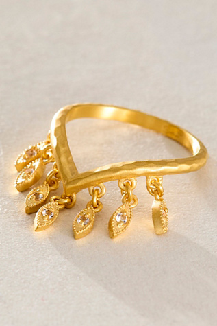 Satya White Topaz Petal Ring at Free People in Gold, Size: 7