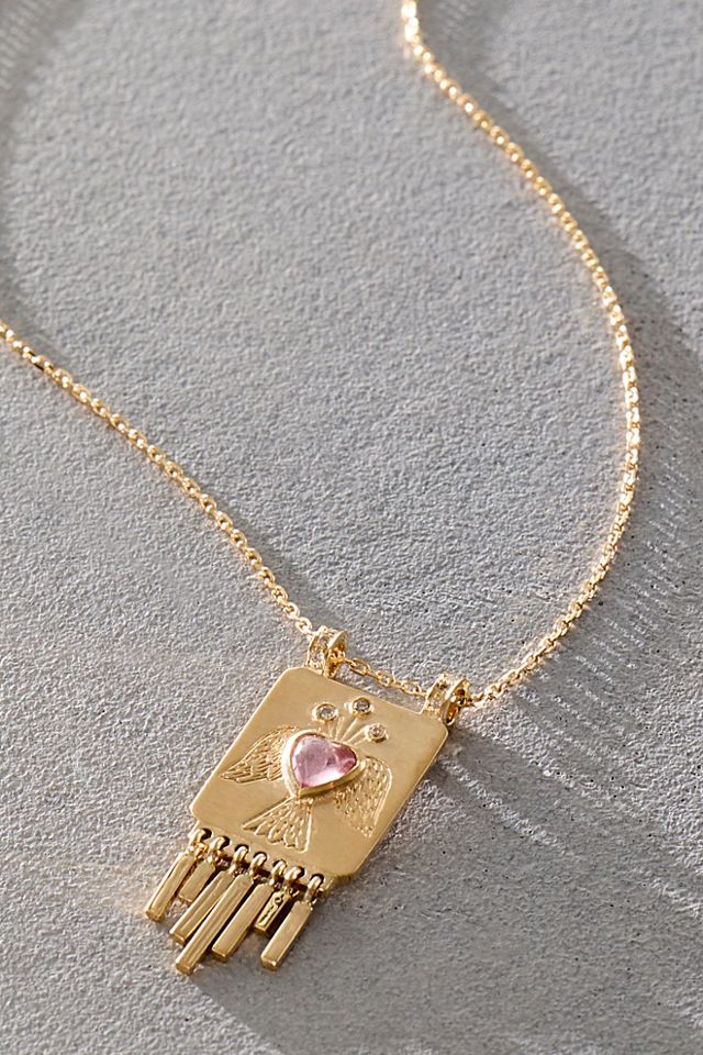 Celine D'Aoust Angel Plate Tourmaline Necklace #4