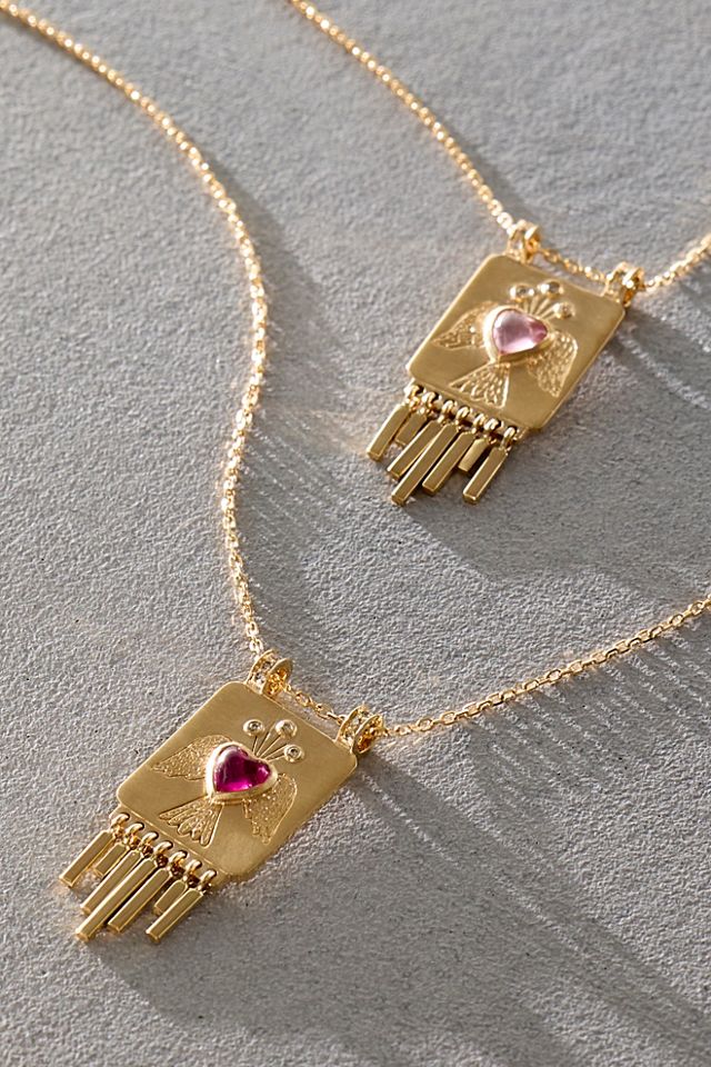 Celine D'Aoust Angel Plate Tourmaline Necklace #2