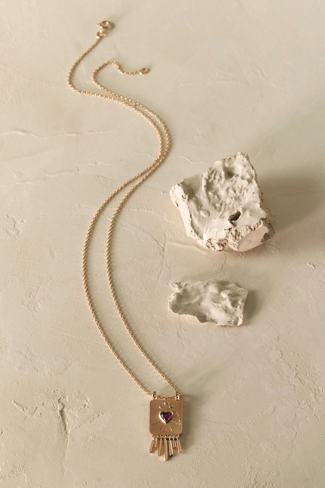 Celine D'Aoust Angel Plate Tourmaline Necklace #5