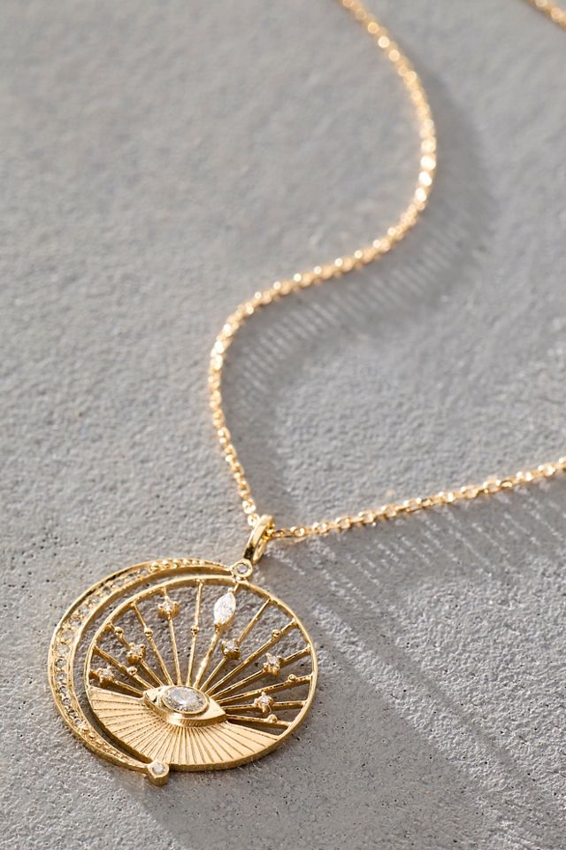 Celine D'Aoust Oval Diamond Eye Necklace #2