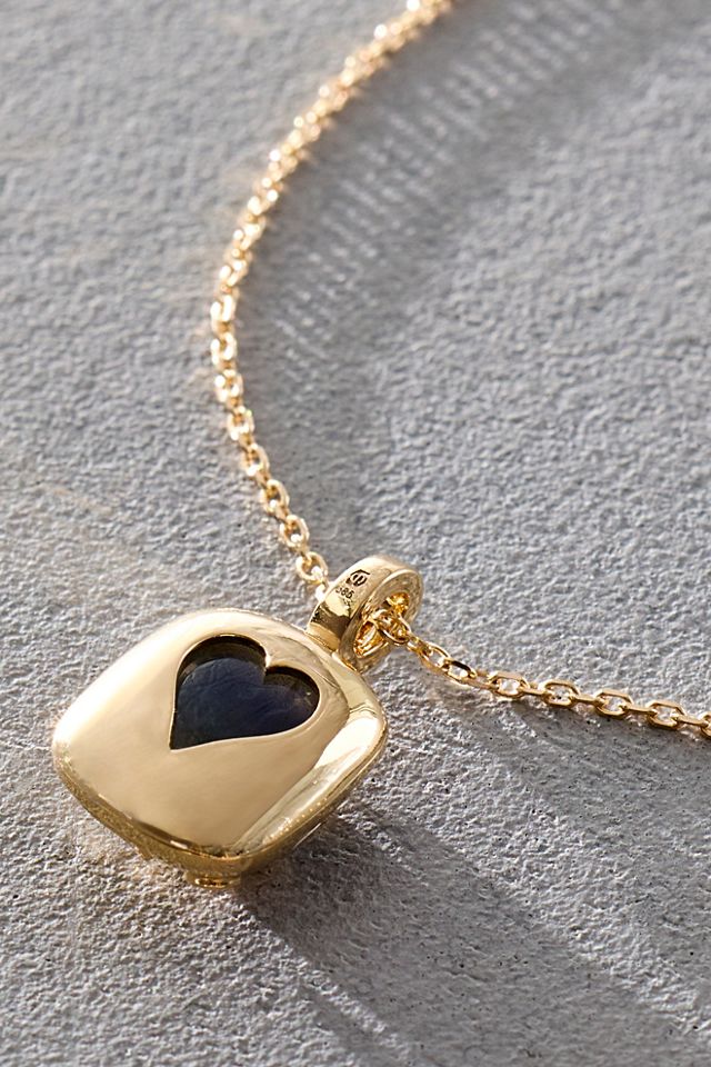 Celine D'Aoust Labradorite Mini Locket & Heart Necklace #2