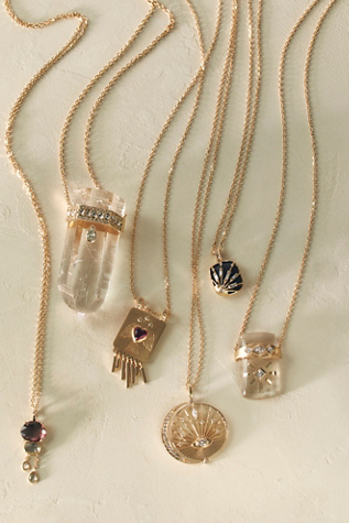 Женское колье Celine D'Aoust Crystal Quartz Sun Diamonds, цвет: Золотой — фото 4