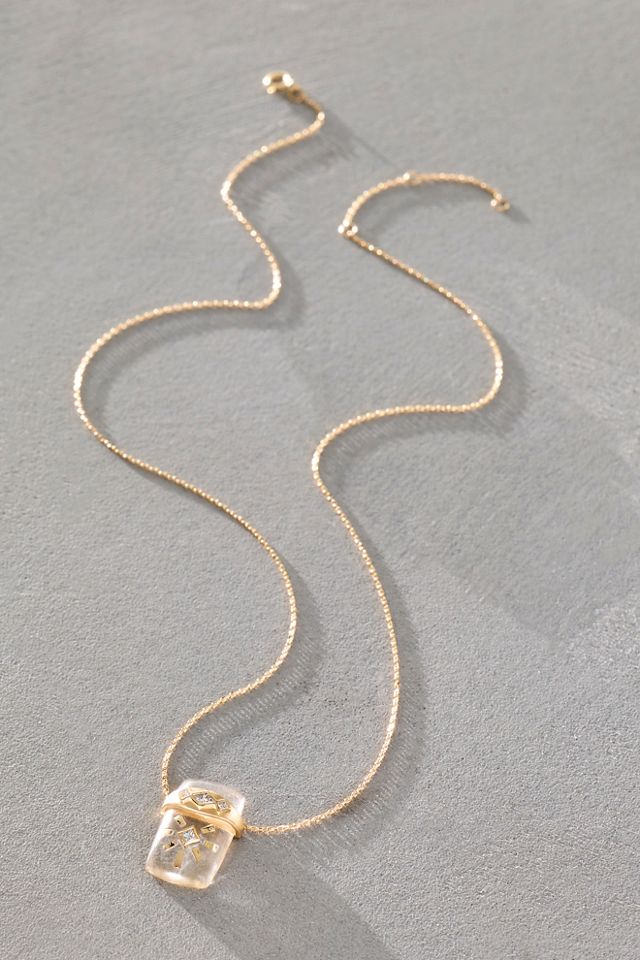 Collier Soleil en Quartz Cristal et Diamants Celine D'Aoust #1