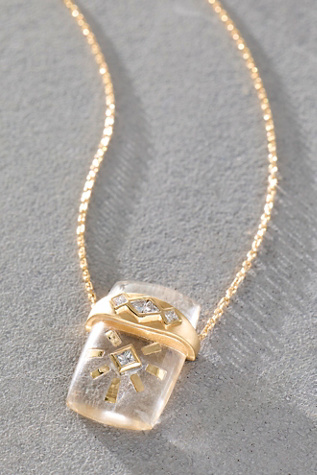 Женское колье Celine D'Aoust Crystal Quartz Sun Diamonds, цвет: Золотой — фото 3