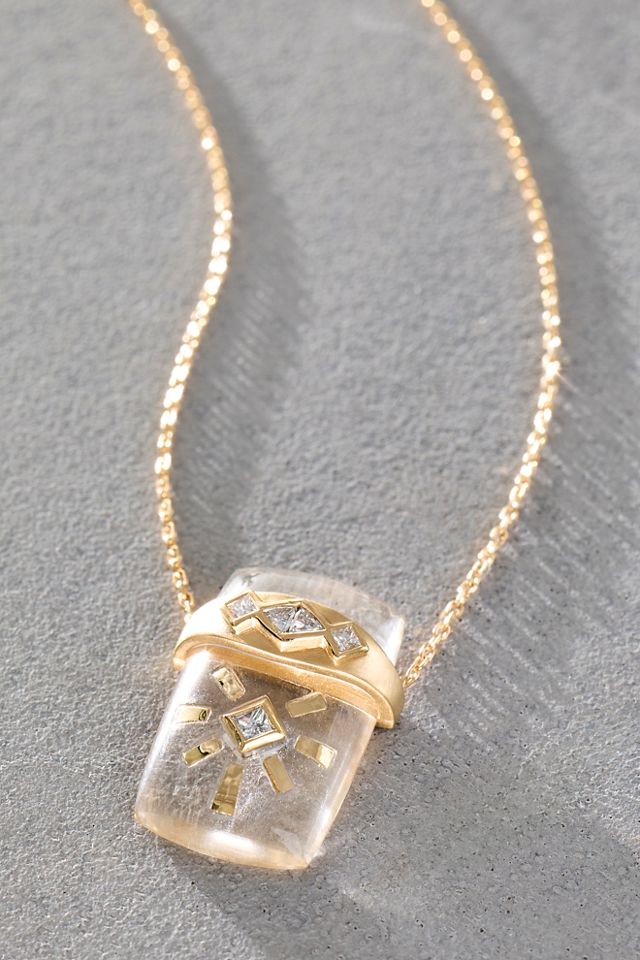 Collier Soleil en Quartz Cristal et Diamants Celine D'Aoust #2