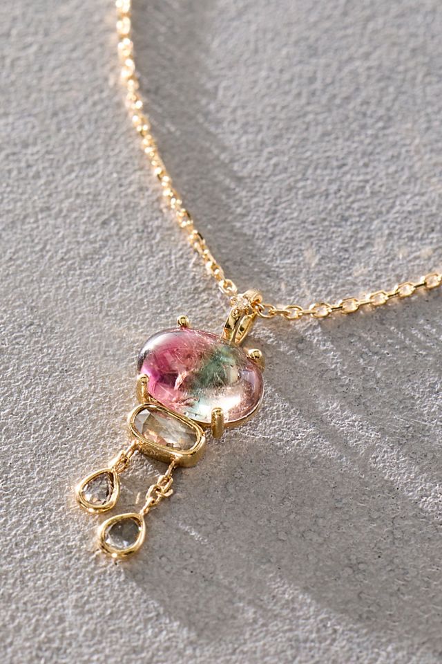 Celine D'Aoust Tourmaline Cab Necklace #2