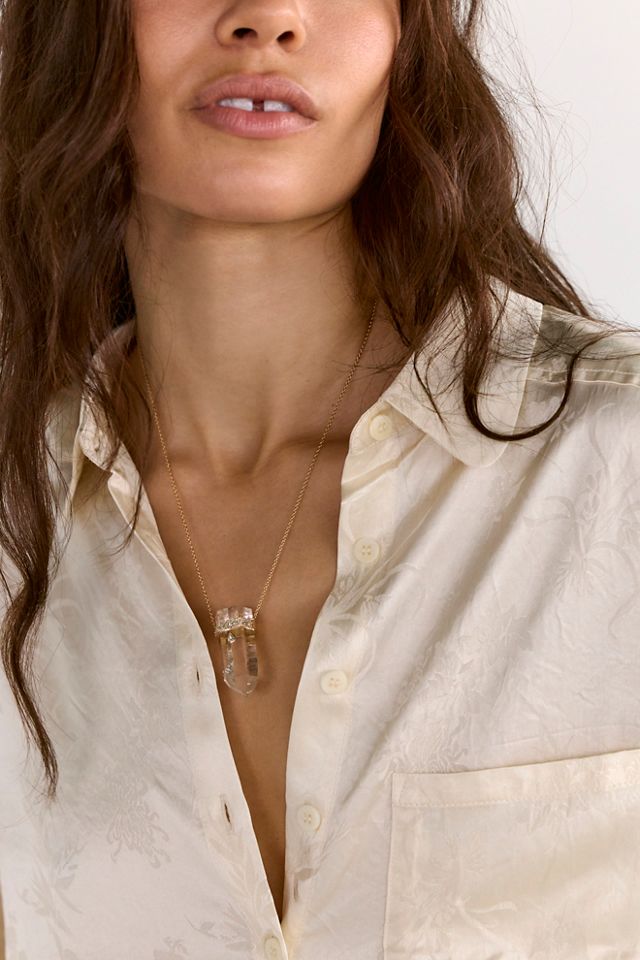 Celine D'Aoust Rough Pencil Quartz Necklace #4