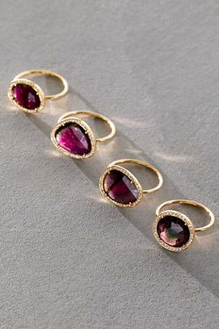 Женское кольцо Celine D'Aoust Pink Watermelon Tourmaline and Diamonds Stella, цвет: Золотой — фото 4