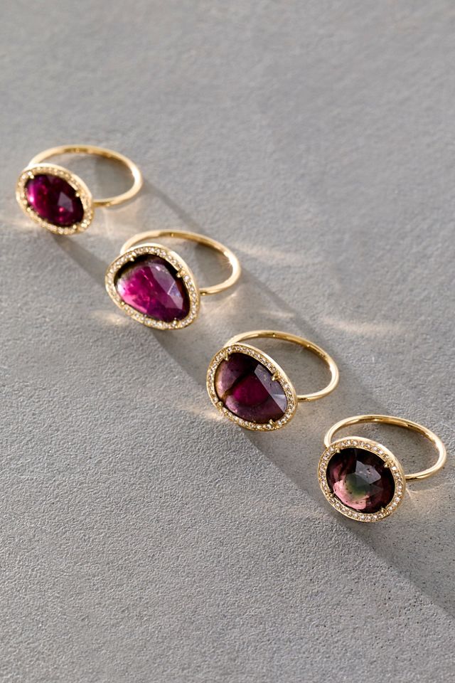 Celine D'Aoust Pink Watermelon Tourmaline and Diamonds Stella Ring #3