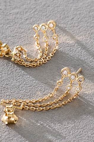 Celine D'Aoust Diamond Triple Chain Earrings