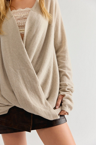 Женский свитер Nicholas K Ciska Cashmere, цвет: Овсяный меланжевый — фото 3