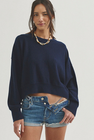 Solstice Cashmere Pullover at Free People in Midnight Navy, Size: XS