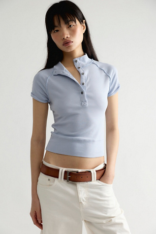 We The Free In The Clouds Henley Tee at Free People in Grey, Size: XL