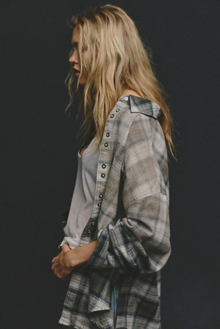 Женский топ We The Free Lexi Plaid Button Down, цвет: Тёмно-зелёный — фото 7