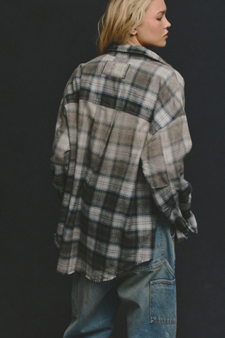 Женский топ We The Free Lexi Plaid Button Down, цвет: Тёмно-зелёный — фото 8
