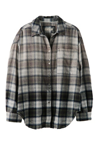 Женский топ We The Free Lexi Plaid Button Down, цвет: Тёмно-зелёный — фото 4