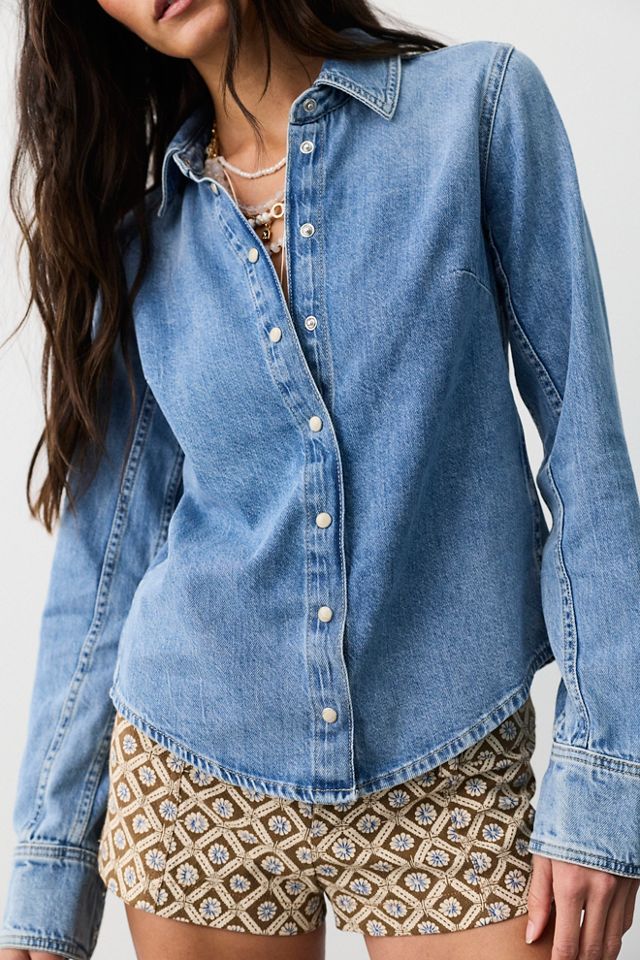 We The Free Benny Slim Denim Button Down Top #2