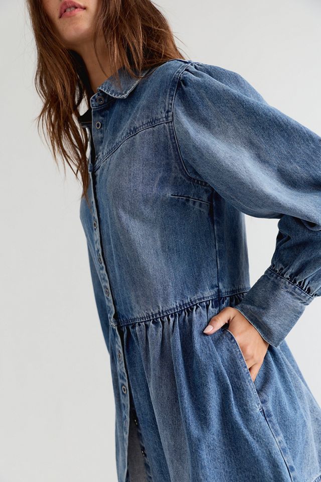 Marris Collared Denim Mini Dress #1