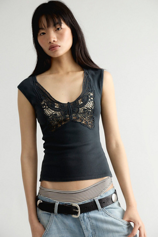 Tricia Fix Butterfly Tank Top at Free People in Black, Size: L