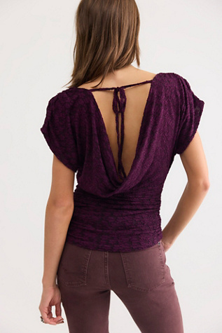 Женский топ Free People Aura Lace Top, цвет: Сливовый — фото 2