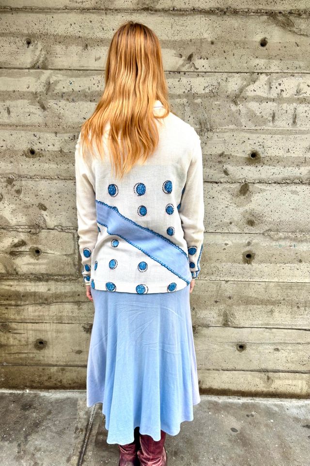 1920’s Periwinkle Embroidered Dress Selected by Nomad Vintage #1