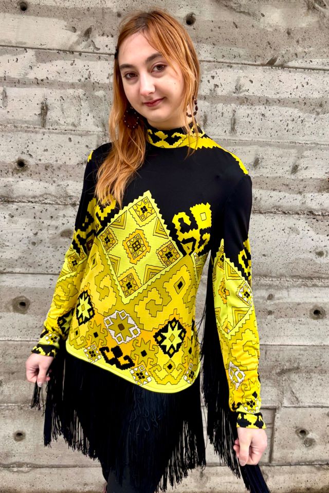 1960’s Fringe Print Dress Selected by Nomad Vintage #1