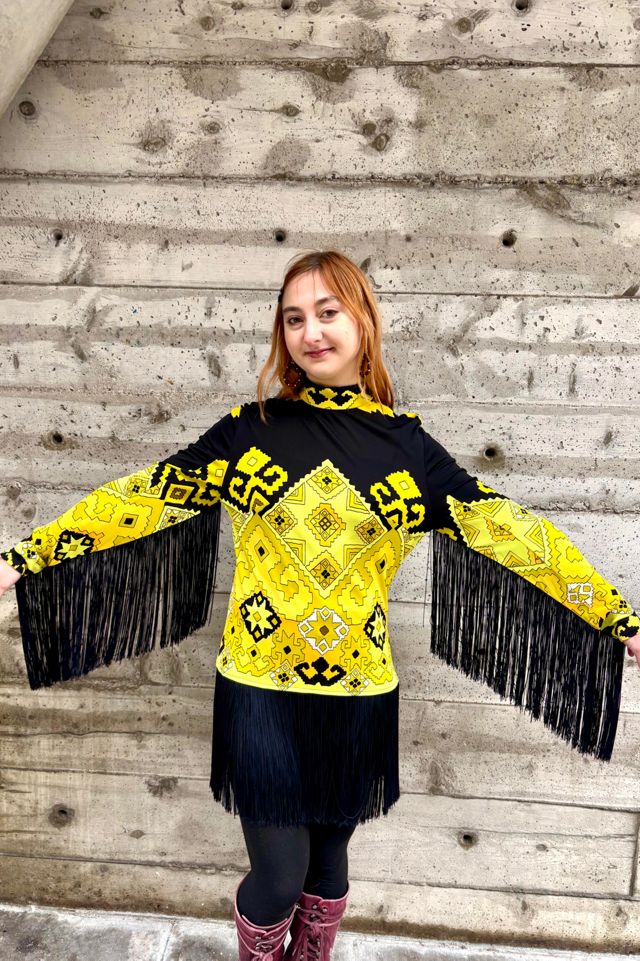 1960’s Fringe Print Dress Selected by Nomad Vintage #2