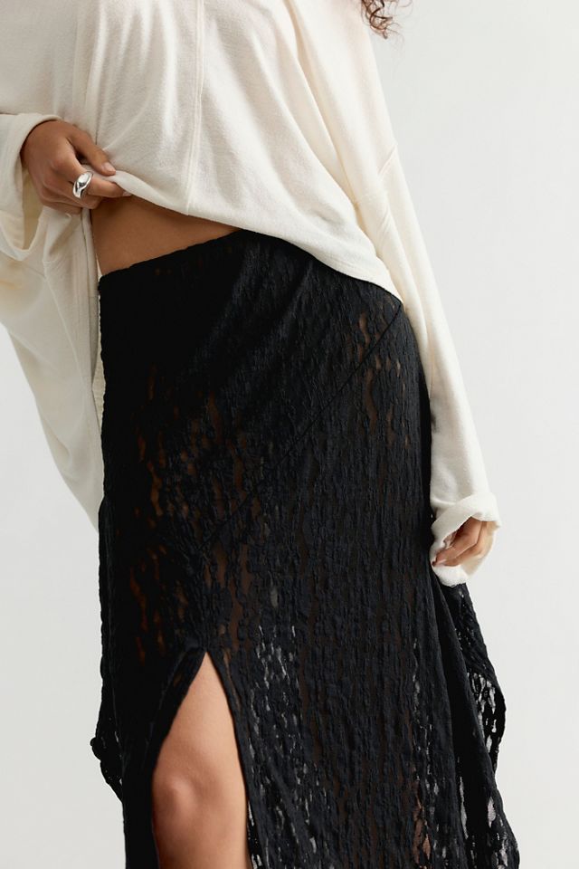 ESTHE Trapeze Lace Sheer Midi Skirt #2