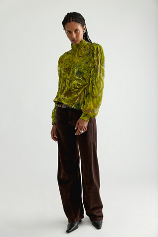 Женская блузка Retrofete Aradea Velvet Blouse, цвет: Envy Paisley Burnout — фото 3