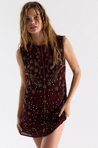 Женское платье Free People Brighter Days Mini, цвет: Шоколадный комбинированный — фото 5